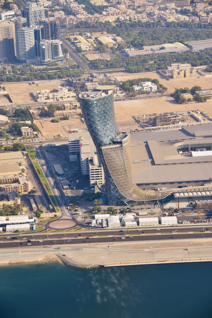 Helicopter flight over Abu Dhabi